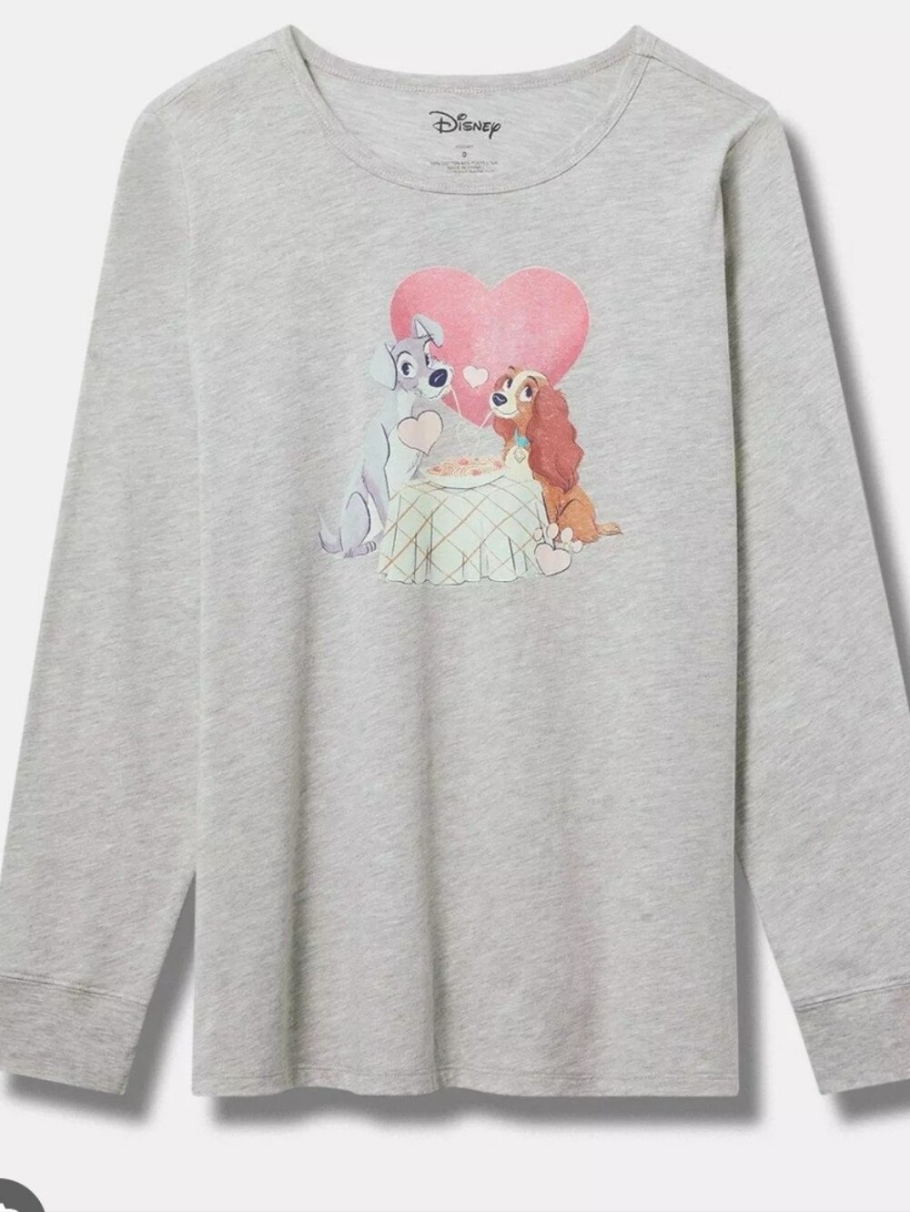 Torrid Disney Lady and the Tramp Long Sleeve Tee, Size 2 (18/20)